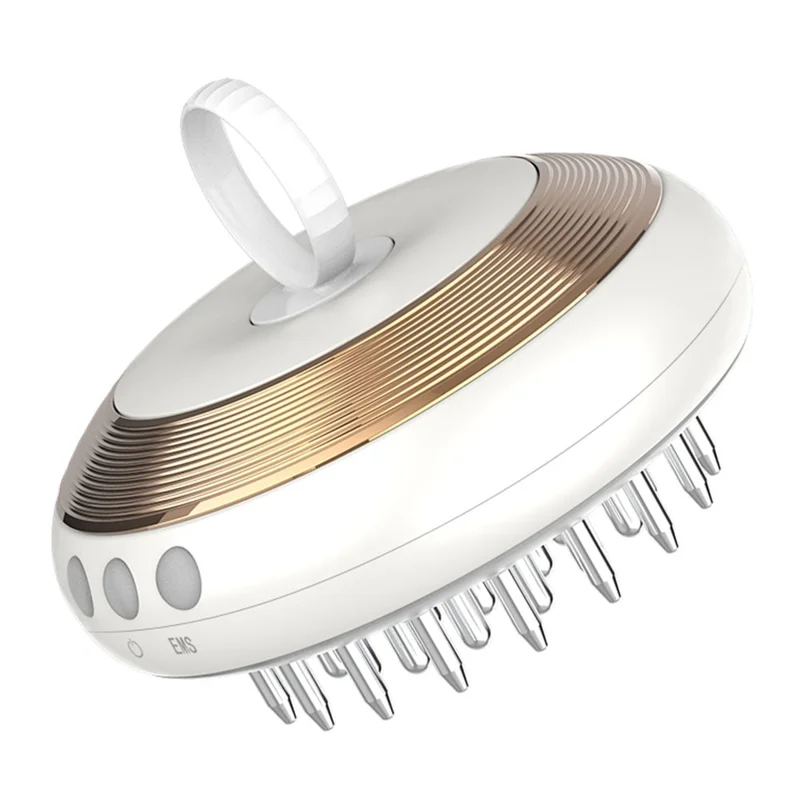 SM-2005 EMS Red Light Therapy Comb Root Comb for Medicine Scalp Head Fluid Comb Hair Treatment Massager Brush Hair Growth - Blanco+Oro