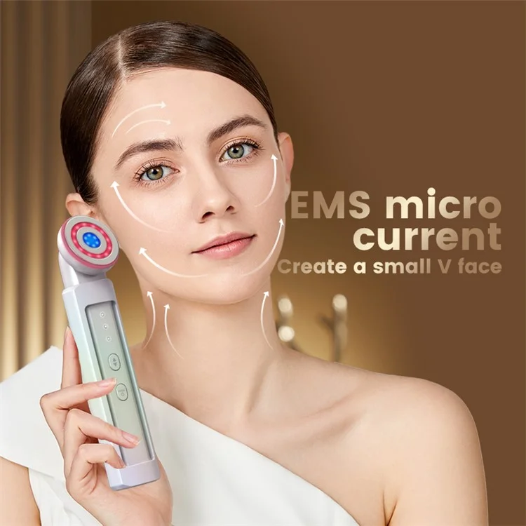 SM-2101 Masajeador facial de radiofrecuencia Máquina de tonificación y endurecimiento de la piel Herramienta de cuidado de la piel para el hogar - Blanco 