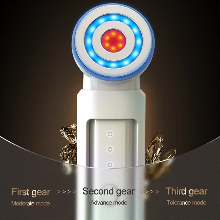 SM-2101 Masajeador facial de radiofrecuencia Máquina de tonificación y endurecimiento de la piel Herramienta de cuidado de la piel para el hogar - Blanco 
