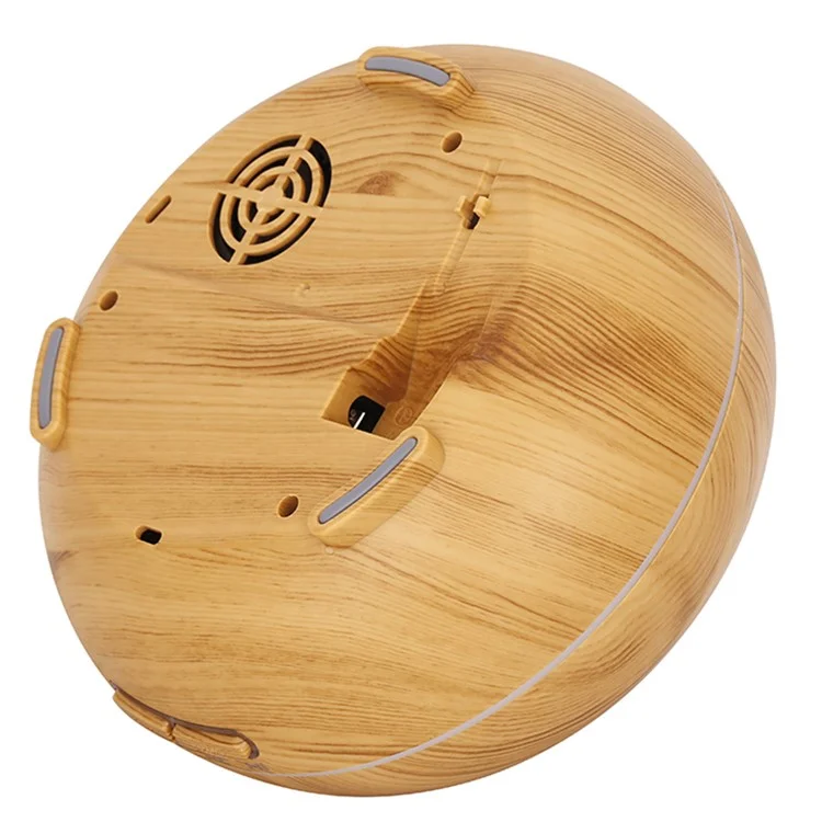 500ml Wood Grain Hollow Mist Humidifier Remote Control Essential Oil Diffuser for Home Office (No CE Certificate) - Brown / AU Plug