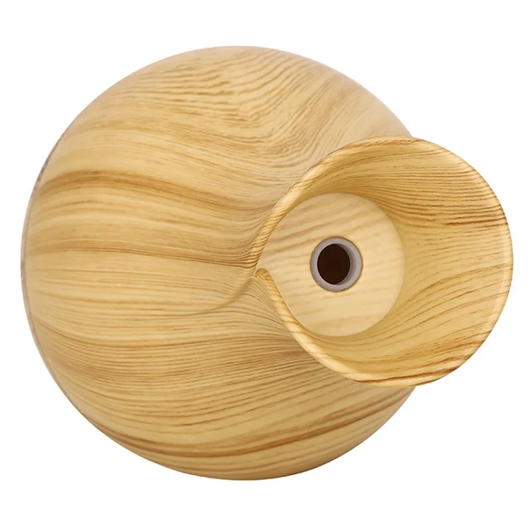 160ml Vase Shape Wood Grain Humidifier Auto Power Off Essential Oil Diffuser with Colorful Light (No CE Certificate) - Black / UK Plug