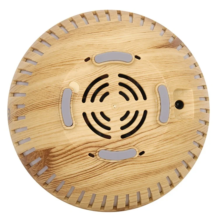 160ml Vase Shape Wood Grain Humidifier Auto Power Off Essential Oil Diffuser with Colorful Light (No CE Certificate) - Black / UK Plug