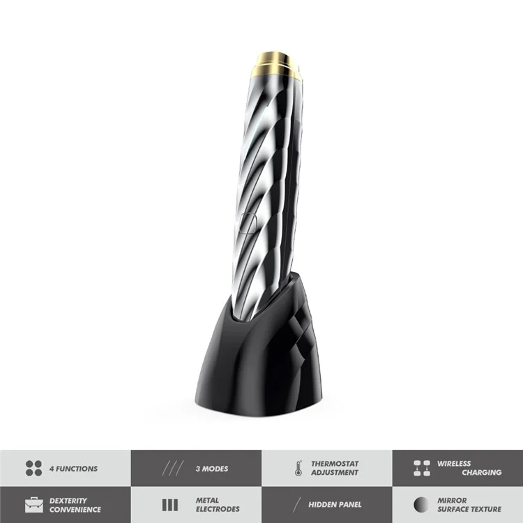HQ-B01 RF Eye Beauty Instrument Metal Eye Massager with Nano Red Light, Slow Frequency Vibration