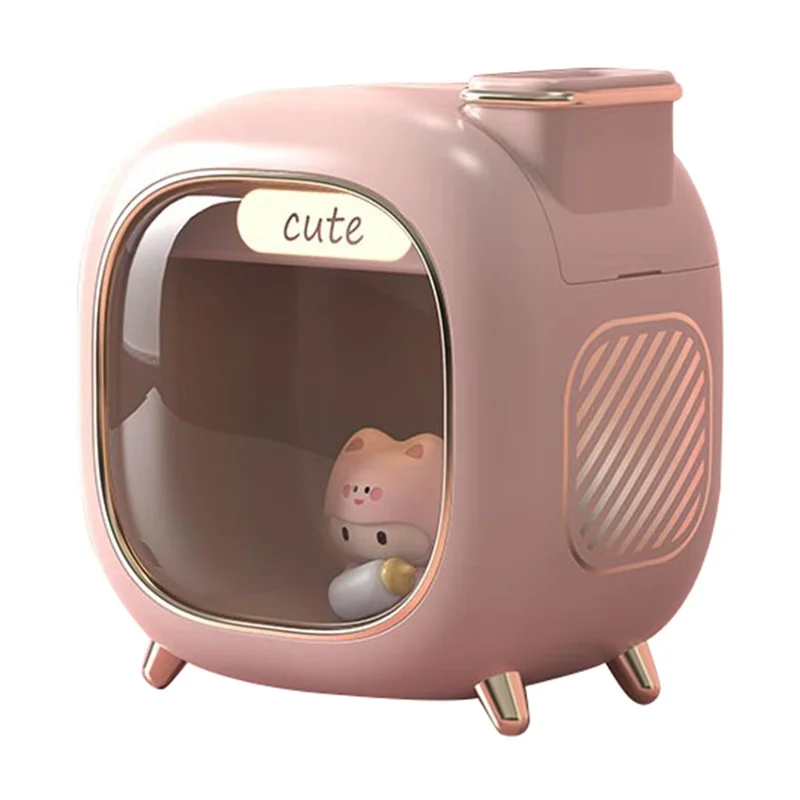 A330 400ml Cute Air Humidifier Essential Oil Aroma Diffuser Mist Maker Frog Sprayer with Light (Cable Powered) - Pink