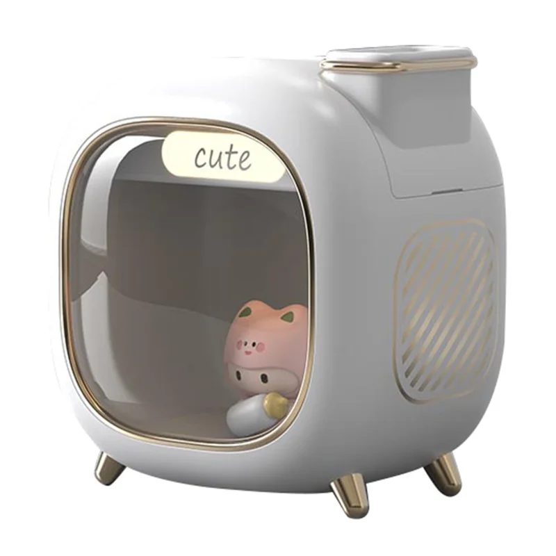 A330 400ml Cute Air Humidifier Essential Oil Aroma Diffuser Mist Maker Frog Sprayer with Light (Cable Powered) - White