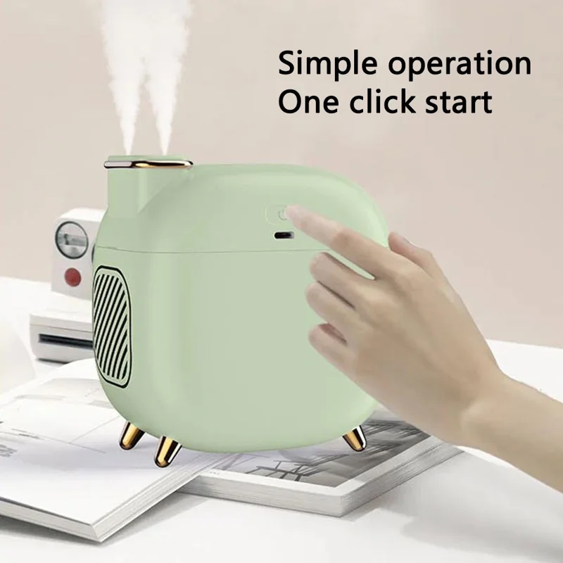 A330 400ml Cute Air Humidifier Essential Oil Aroma Diffuser Mist Maker Frog Sprayer with Light (Cable Powered) - White