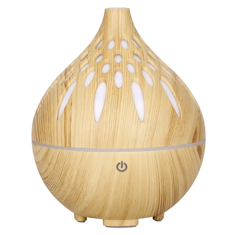 160ml Holz-Humidifier mit automatischer Abschaltung, farbiges Licht und Nebeleffekt (ohne CE-Zertifikat) - Braun / US-Stecker
