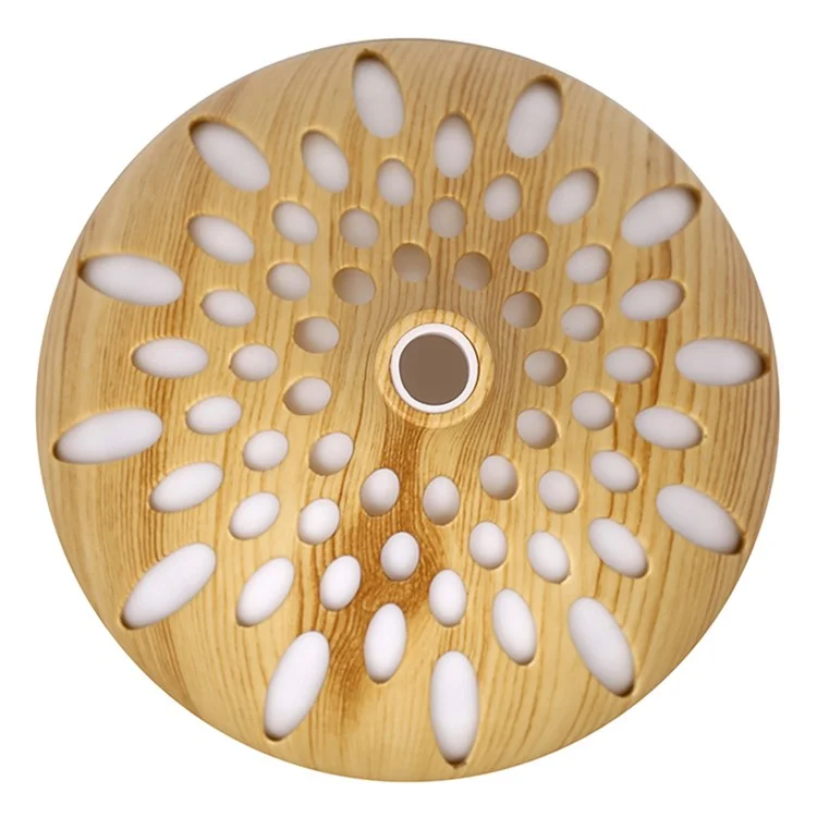 160ml Holz-Humidifier mit automatischer Abschaltung, farbiges Licht und Nebeleffekt (ohne CE-Zertifikat) - Braun / US-Stecker