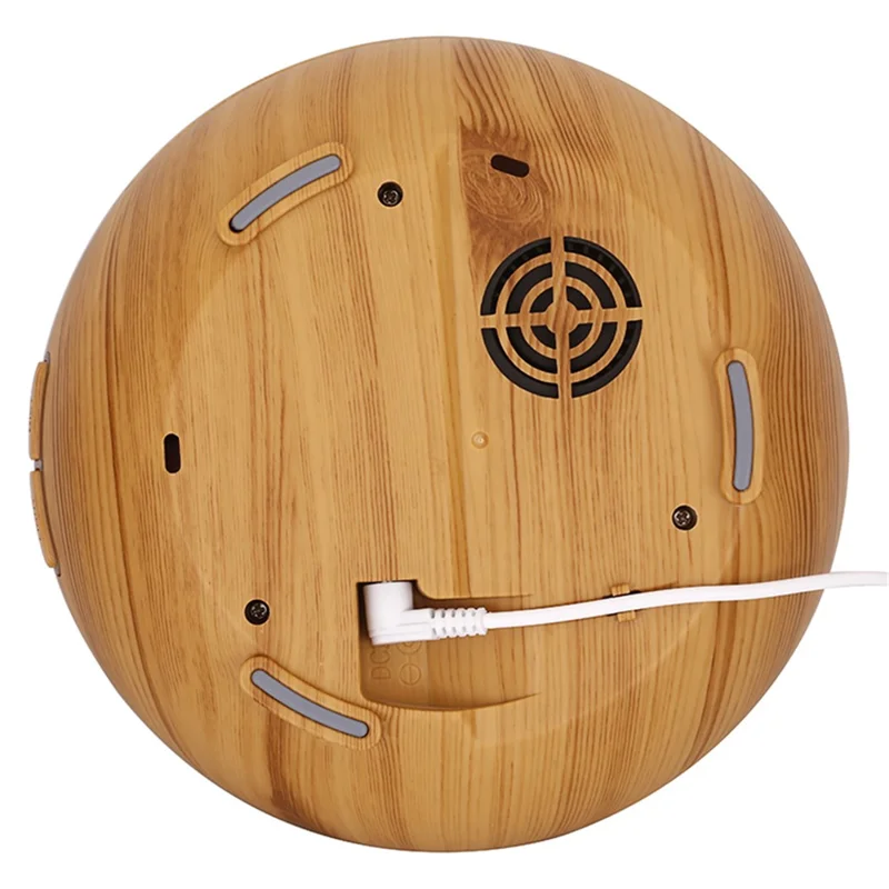 500ml Hollow Humidifier Wood Grain Colorful Light Essential Oil Diffuser with Remote Control (No CE Certificate) - Black / US Plug