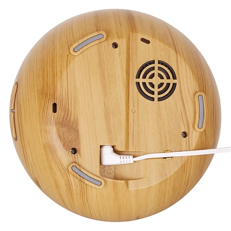 500ml Mute Humidifier Colorful Light Wood Grain Hollow Aroma Diffuser with Remote Control (No CE Certificate) - Brown / US Plug