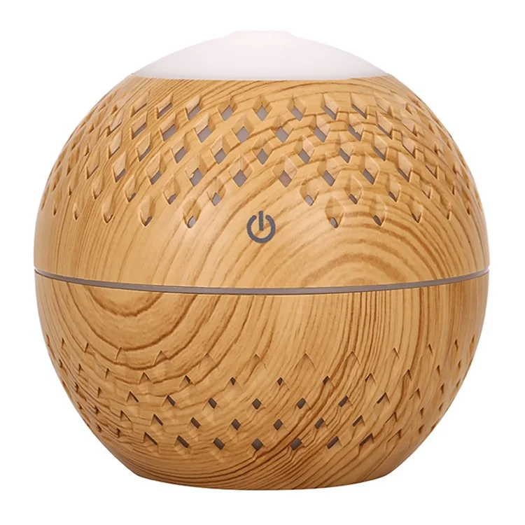 Humidificador de madera maciza de 200 ml para el hogar y la oficina, silencioso, con pulverizador de niebla y luz de colores (sin marcado CE) - Marrón / Enchufe del Reino Unido