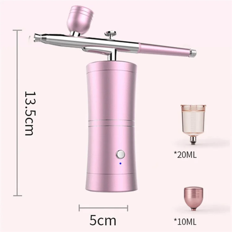 Professional Oxygen Facial Machine Portable Water Oxygen Sprayer Face Skin Moisturizing Oxygen Injection Airbrush - Pink