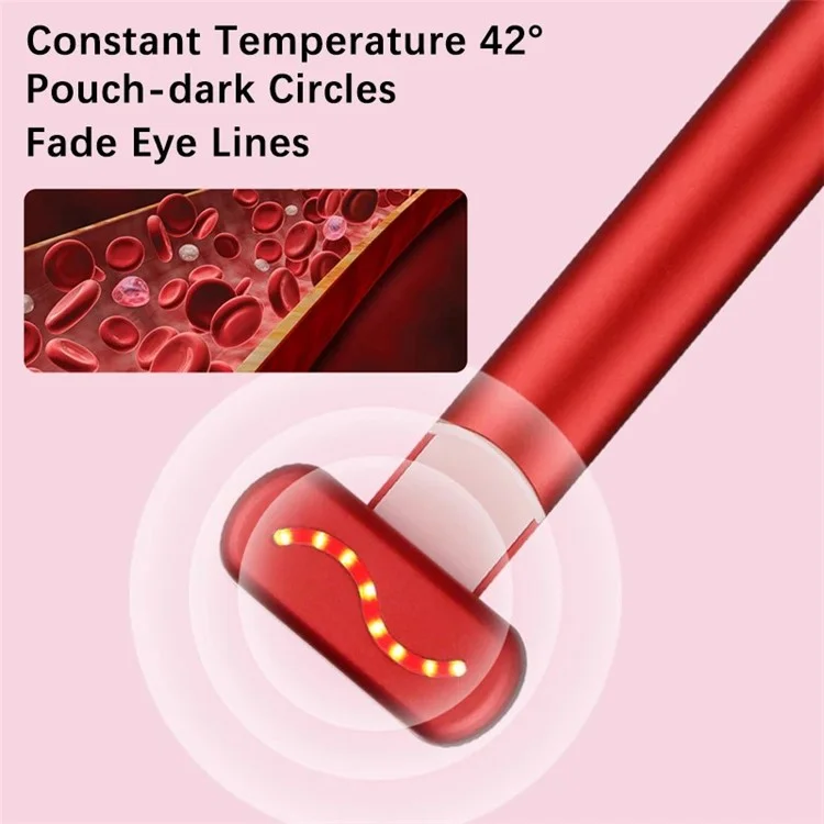 YA-113 EMS Microcurrent Heating Eye Cream Introducer Eye Massager Beaty Device - Rosa