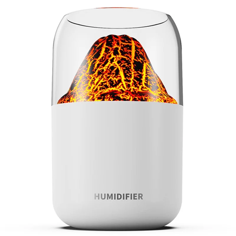 Y10 Volcano Humidifier Colorful Ambient Light Oil Diffuser Desktop Mute Aromatherapy Machine - White / Volcano