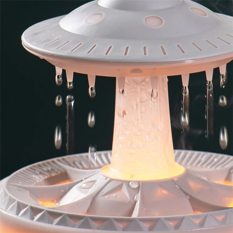V56 UFO Shape LED Night Light Air Mist Humidifier Essential Oil Diffuser - Black