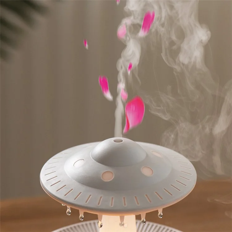 V56 UFO Shape LED Night Light Air Mist Humidifier Essential Oil Diffuser - Black