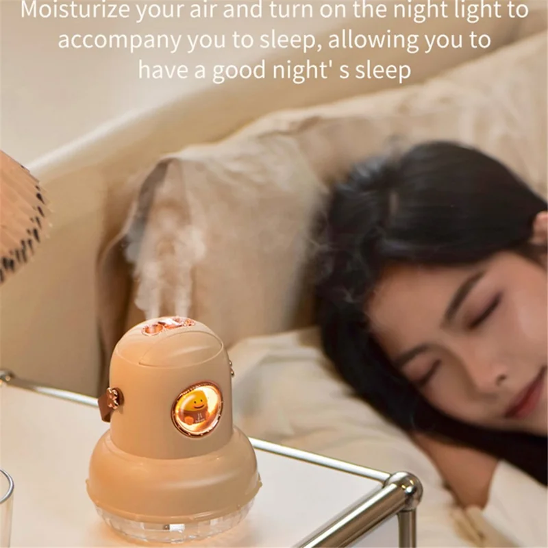 ICARER FAMILY IF-JS01 Cartoon Design Dual Spray Outlet Humidifier Rechargeable Desktop Mist Diffuser - Beige