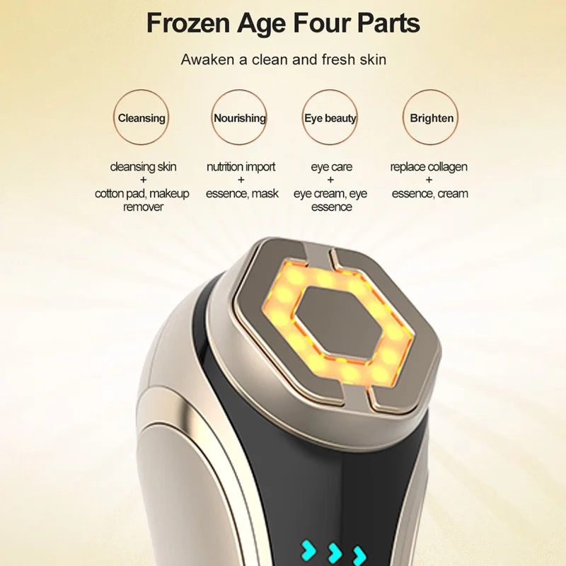 RF Ansigtsløftningsmaskine EMS Pulse Terapienhed Hudfornyelses Mikrostrøm Rynkefjerner - Sølv Hvid