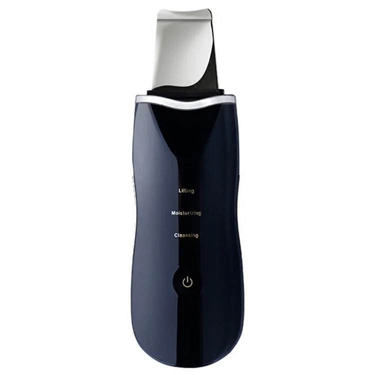 Máquina de Limpeza Facial por Vibração Ultrassônica de 2W, Removedor de Pele Morta, Esfoliador, Instrumento de Beleza - Preto
