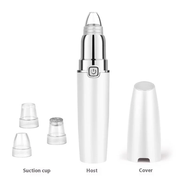 HD-3138 Electric Pore Cleaner 3 Speeds Adjustable Blackhead Remover Beauty Device with 5 Acne Needles - White