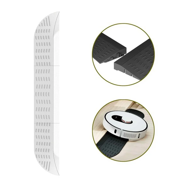 JUNSUNMAY Para Ecovacs / Irobot / Mijia / Dreame Kit de Rampa para Aspirador Robô Parte Modular de Subida de Limiar em ABS - Branco