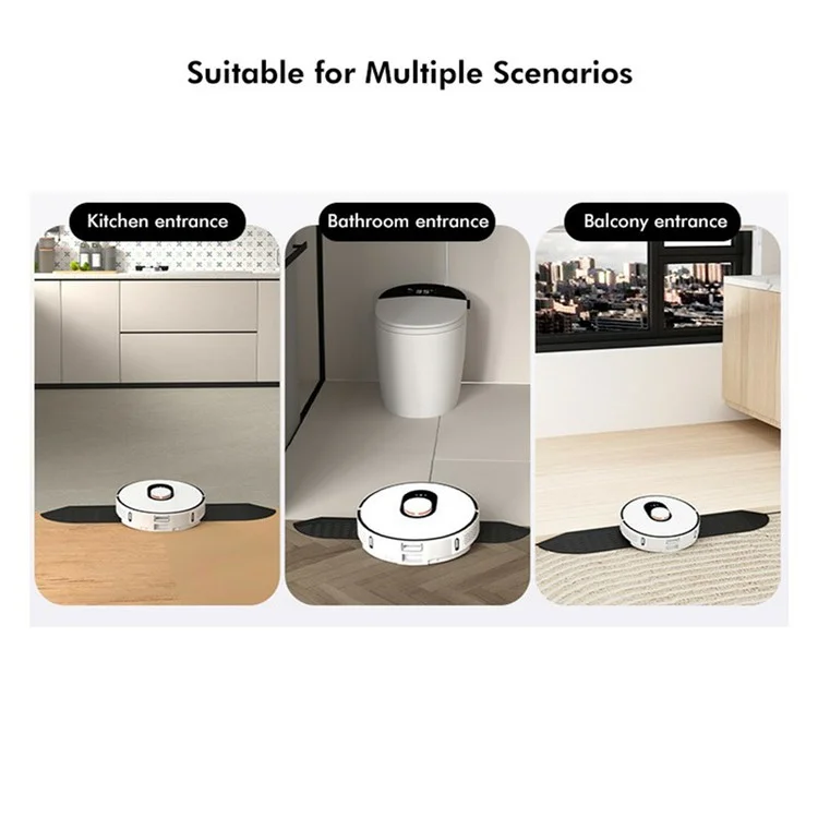 JUNSUNMAY Para Ecovacs / Irobot / Mijia / Dreame Kit de Rampa para Aspirador Robô Parte Modular de Subida de Limiar em ABS - Branco