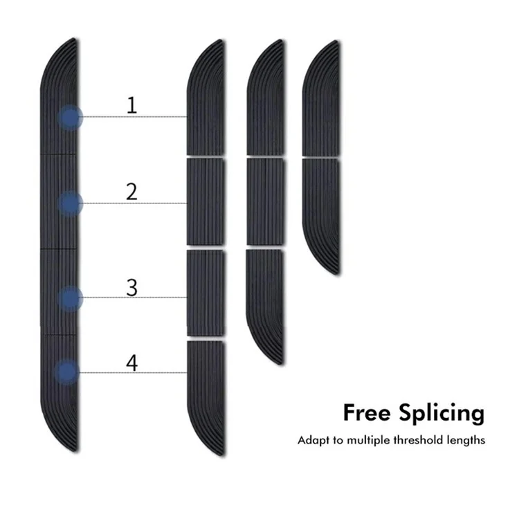 JUNSUNMAY Threshold Ramp Kit for Ecovacs / Irobot / Mijia / Dreame Robot Vacuum Modular Slope Silicone Strips - Black