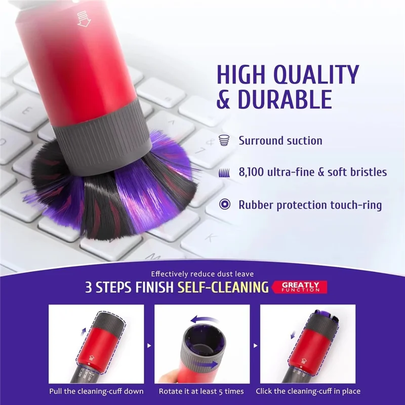 Ultra Fine Soft Bristles Brush for Dyson V11 / V10 / V8 / V7 Vacuum Cleaner Dust Removal Cleaning Tool