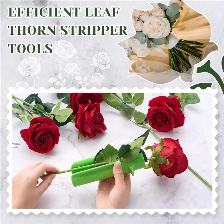 Outil portable de déssouchage des épines de rose pour jardinage et composition florale - Vert