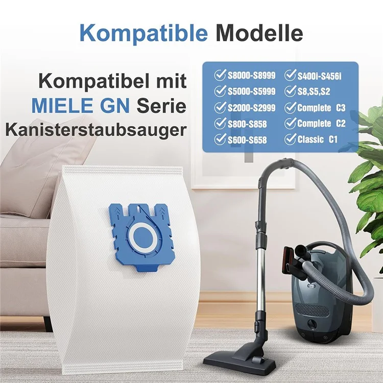 4Pcs Dust Bag for Miele GN / C1 / FJ / 3D Vacuum Cleaner Dust Collect Bag Replacement Part
