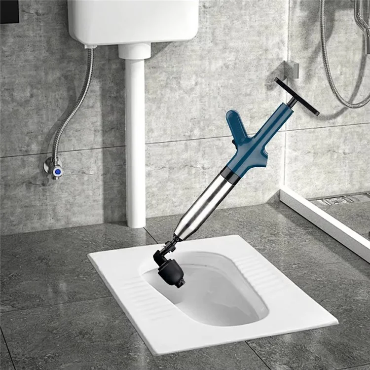 Toilet Plunger Clog Remover High Pressure Air Drain Blaster for Kitchen Bathroom Pipe Unblocker - Black