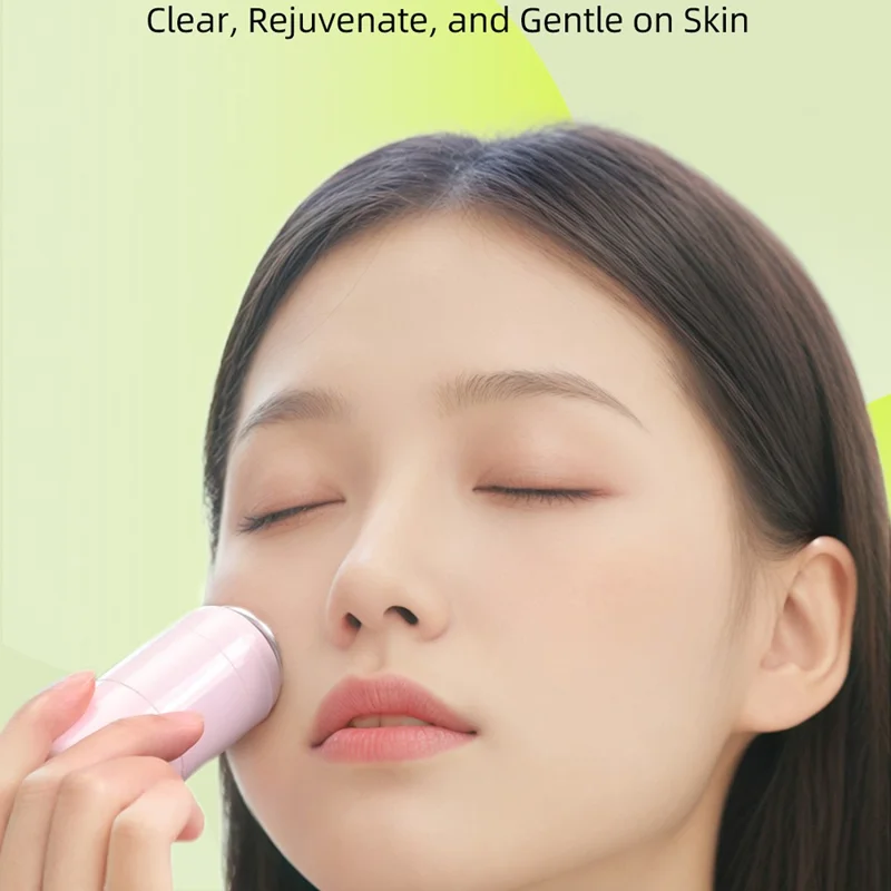 KICA PFCB Electric Pore Cleaner IPX6 Waterproof Ultrasonic Vibration Massage Facial Cleansing Device - Light Pink