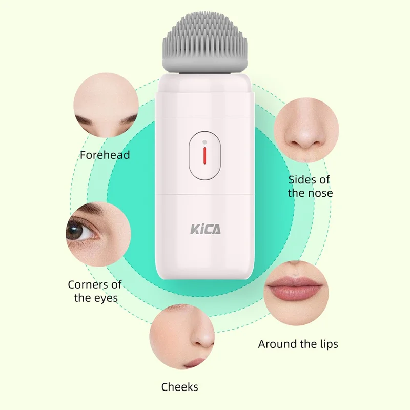 KICA PFCB Electric Pore Cleaner IPX6 Waterproof Ultrasonic Vibration Massage Facial Cleansing Device - Light Pink
