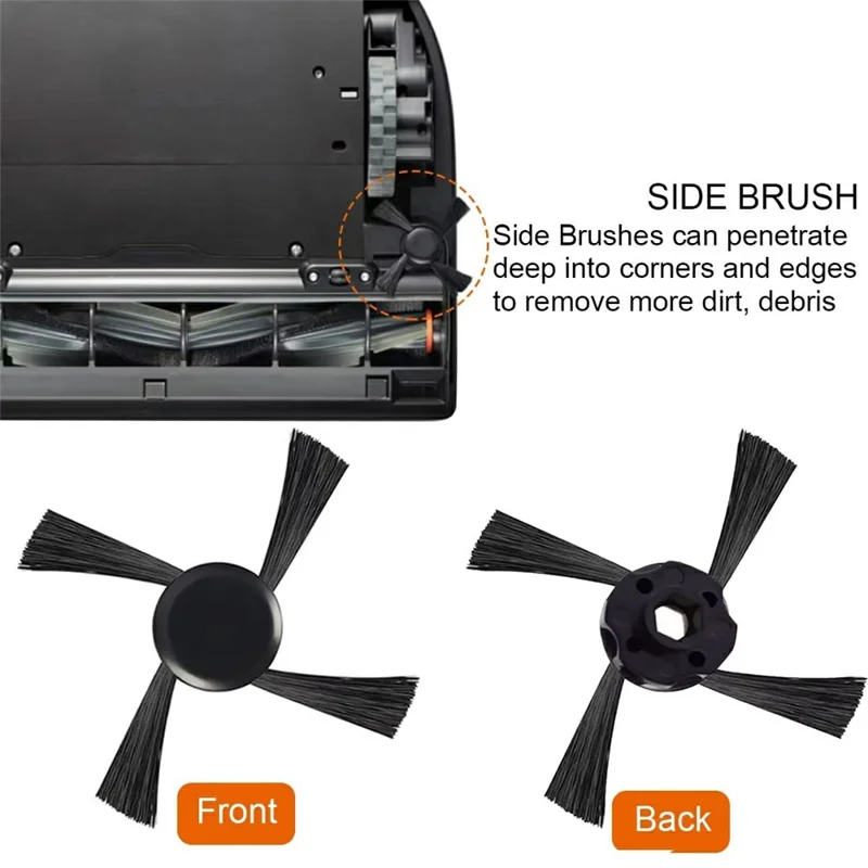 2 pièces de brosse latérale à quatre bras pour accessoires de nettoyage des bords de robot aspirateur Neato Botvac 70E / 75 / D80 / D85