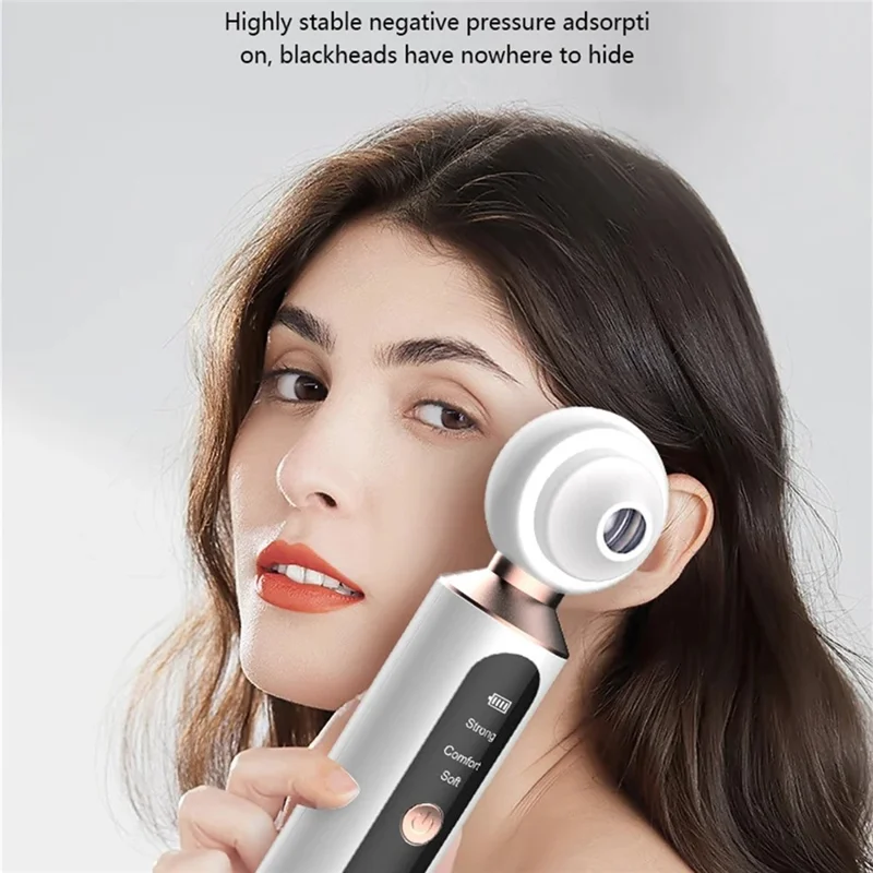 2061 Visual Blackhead Remover USB Rechargeable Face Pore Cleaner with 3 Suction Heads
