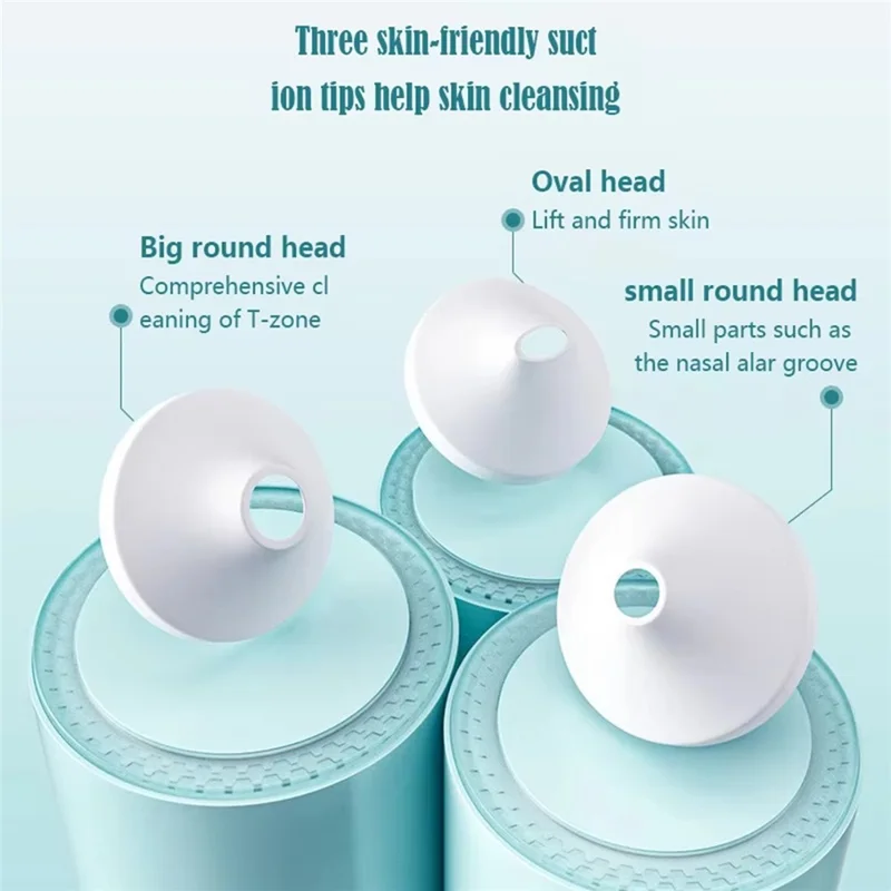 2061 Visual Blackhead Remover USB Rechargeable Face Pore Cleaner with 3 Suction Heads