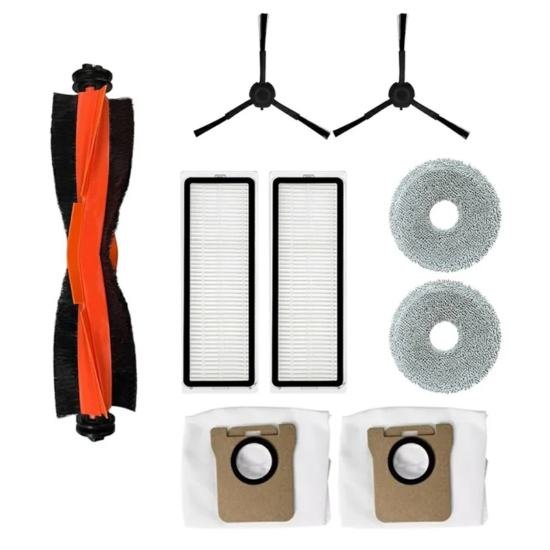 Kit di 9 pezzi per Xiaomi Robot Vacuum X20 Pro / X20 Max - Kit di Ricambi con Spazzola Principale, Spazzole Laterali, Filtro, Panno per Mocio, Sacchetto per la Polvere