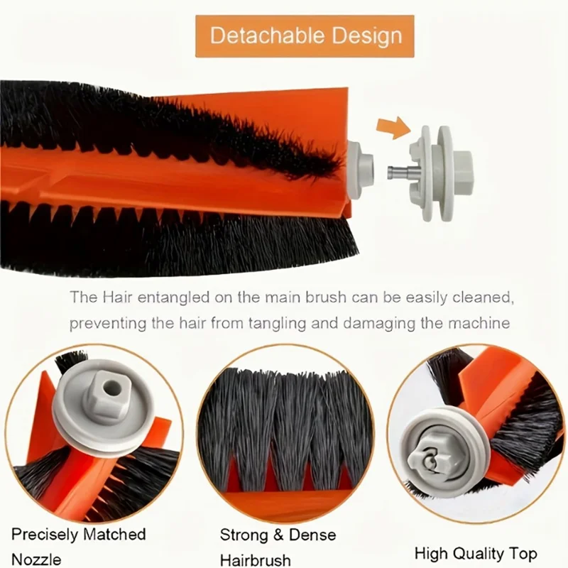 Kit di 5 pezzi con spazzola principale, spazzole laterali e filtri per Xiaomi Robot Vacuum S10+ / S20+ / X10+ / X20+ / X10 - Ricambi originali