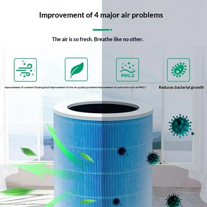 Ersatzfilter H13 Klasse HEPA für Xiaomi Smart Air Purifier 4 Lite, blauer Staubfilter