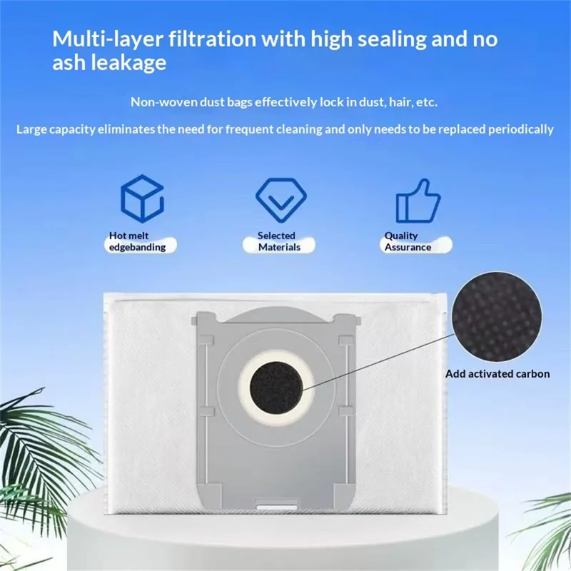 Dust Bag for Ecovacs Deebot T50 Pro / X8 Pro / T80 / X9 Robot Vacuum Antibacterial Dust Pouch Replacement - White