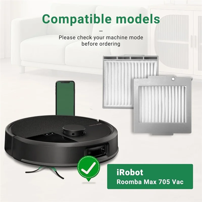 For iRobot Roomba Max 705 Vac / Plus 504 Vac Washable HEPA Filter Vacuum Cleaner Replacement Part