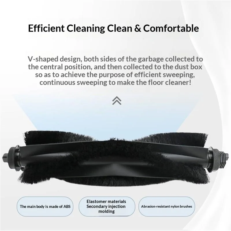 For Eufy Clean L50 Robot Vacuum Main Brush V-shaped Roller Brush Replacement ABS Nylon Bristles