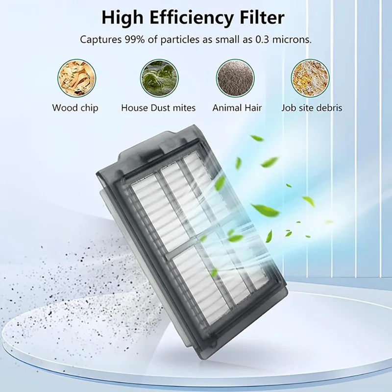 JUNSUNMAY 15Pcs / Set For iRobot Roomba Plus 505 Combo  /  405 Combo Replacement Parts Kit with Main Brush Filter Dust Bag Mop Pad