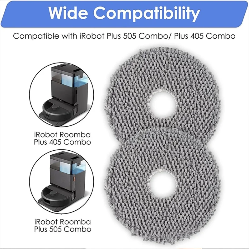 JUNSUNMAY 4 قطع لجهاز iRobot Roomba Plus 505 Combo / 405 Combo قطعة غسيل قابلة لإعادة الاستخدام، قطعة بديلة للمكنسة الروبوتية