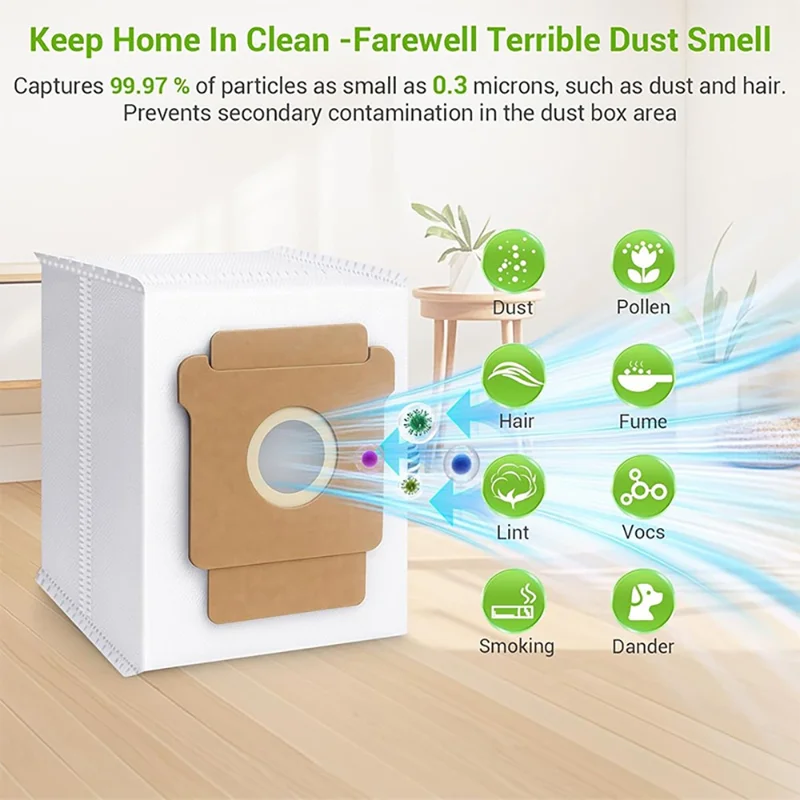 JUNSUNMAY 6Pcs For iRobot Roomba Plus 505 Combo  /  405 Combo 2.8L Dust Bags Robot Vacuum Replacement Part