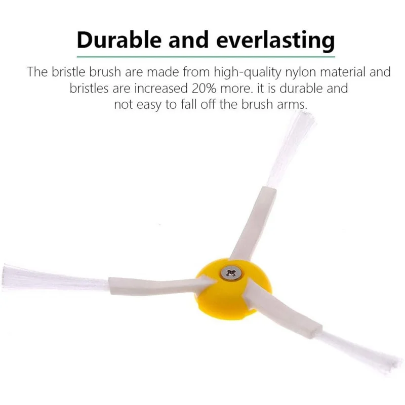 JUNSUNMAY 6Pcs Side Brush for iRobot Roomba 620 / 650 / 675 / 680 / 695 Nylon Bristles Replacement Parts