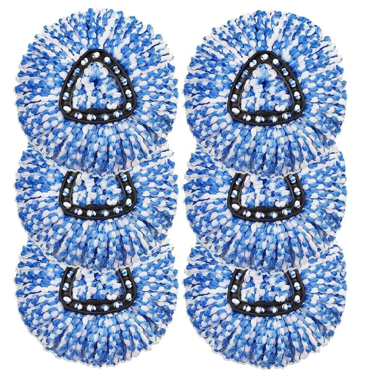 6PCS Mop Replacement Head Rotating Mop Refills for O-cedar EasyWring RinseClean - Blue