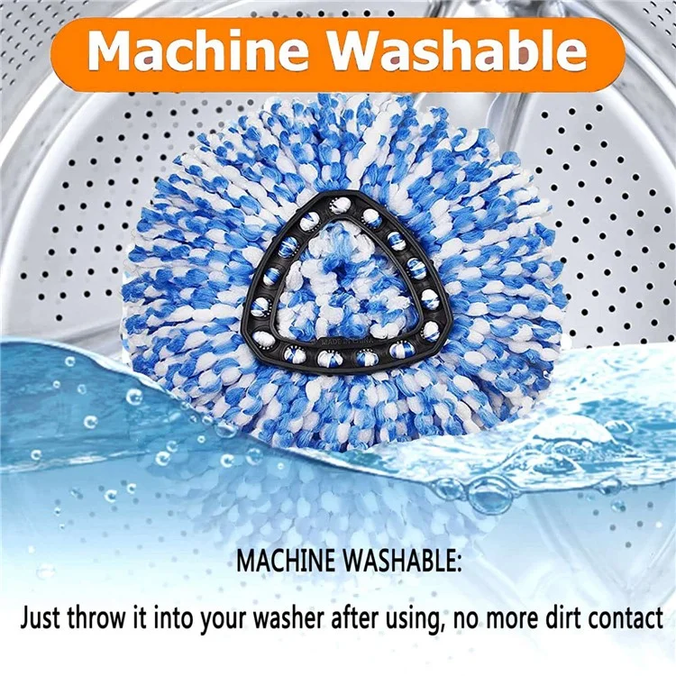 6PCS Mop Replacement Head Rotating Mop Refills for O-cedar EasyWring RinseClean - Blue