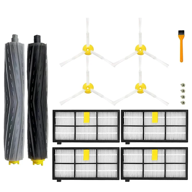 JUNSUNMAY 11Pcs Roller Brush Side Brush Filter Set for iRobot Roomba 860 / 870 / 880 / 960 / 980 Replacement Parts Kit