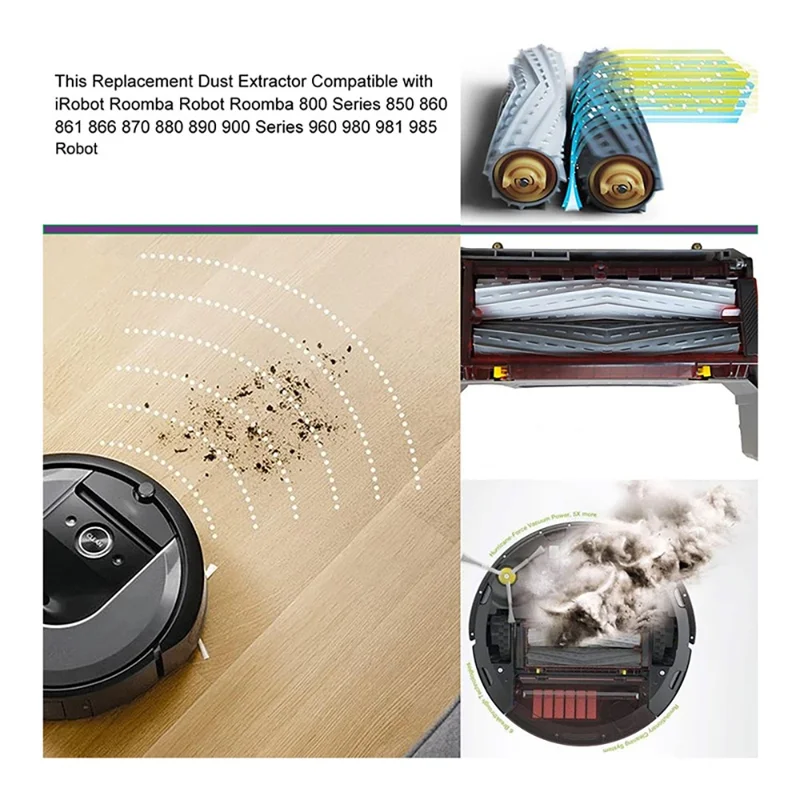 JUNSUNMAY 2 zestawy szczotki głównej do iRobot Roomba 860 / 870 / 880 / 960 / 980 część zamienna do odkurzacza robota